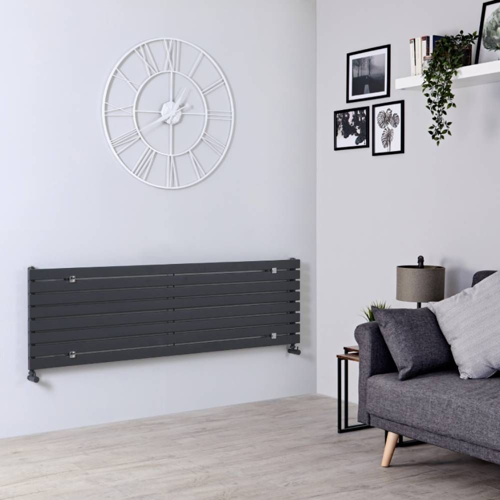 Design Heizkörper (einlagig) horizontal – 427mm x 1600mm - Anthrazit – Sloane