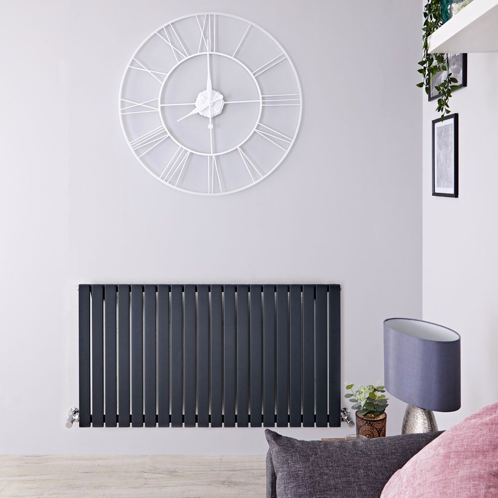 Design Heizkörper Horizontal Anthrazit 635mm x 1180mm 1202W (einlagig) - Sloane