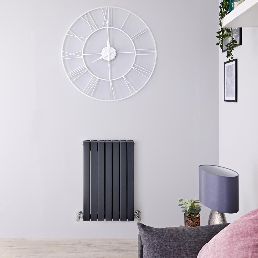 Design Heizkörper Horizontal Anthrazit 635mm x 413mm 653W (doppellagig) - Sloane