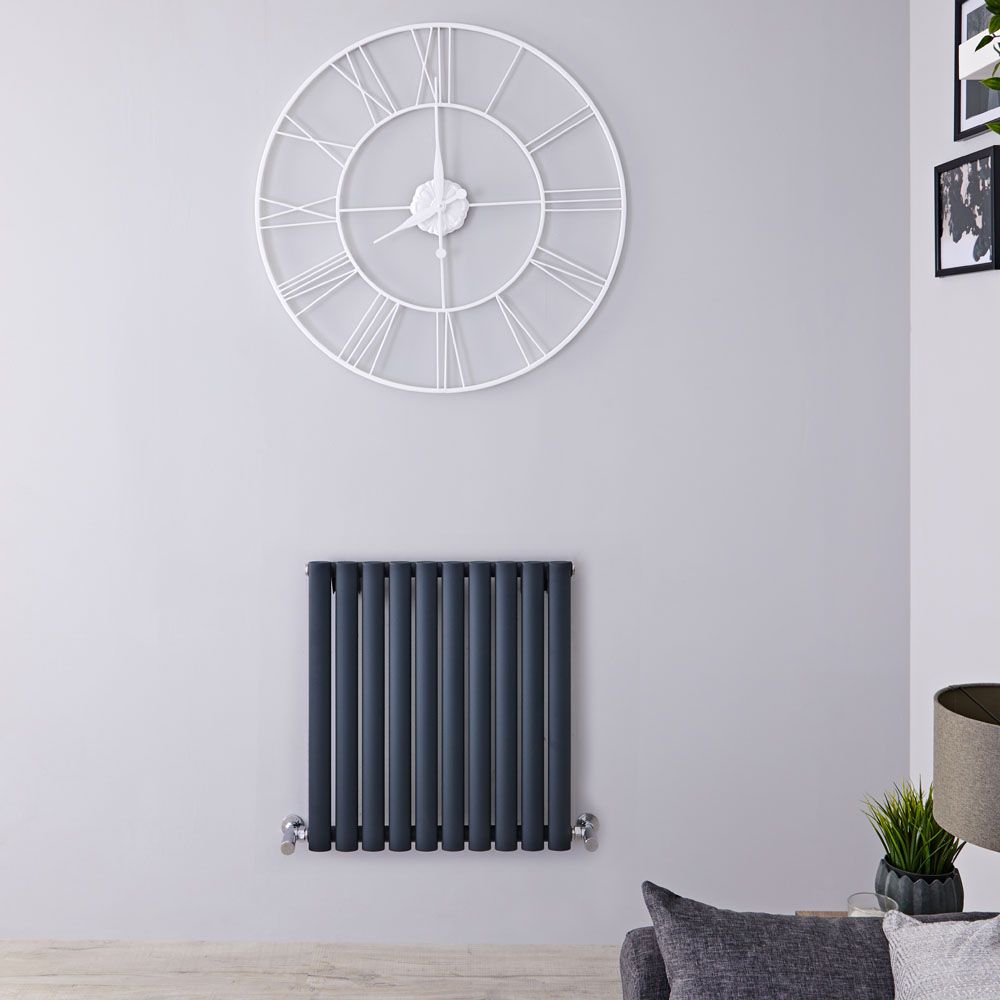 Design Heizkörper Horizontal (Einlaging) 635mm x 590mm | Anthrazit - Revive