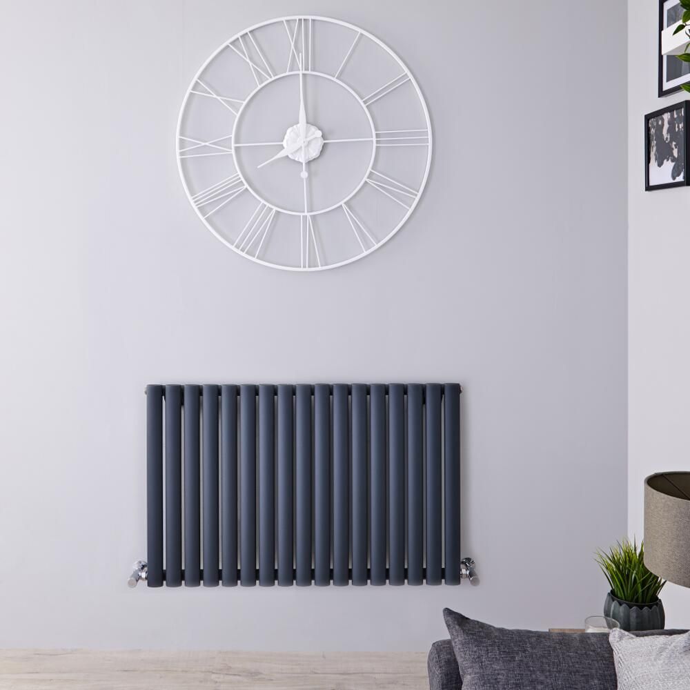 Design Heizkörper Horizontal (Einlaging) 635mm x 1000mm | Anthrazit - Revive