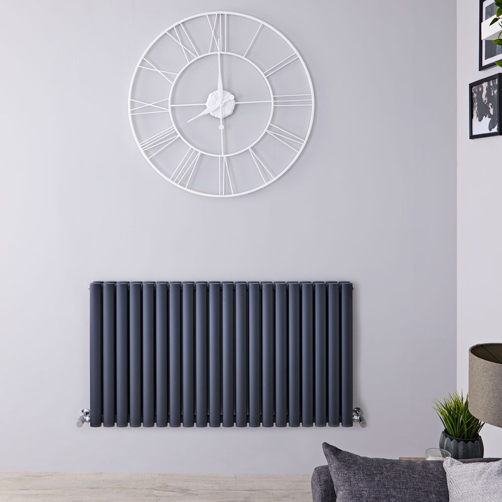 Design Heizkörper Horizontal (Doppellaging) 635mm x 1180mm | Anthrazit - Revive