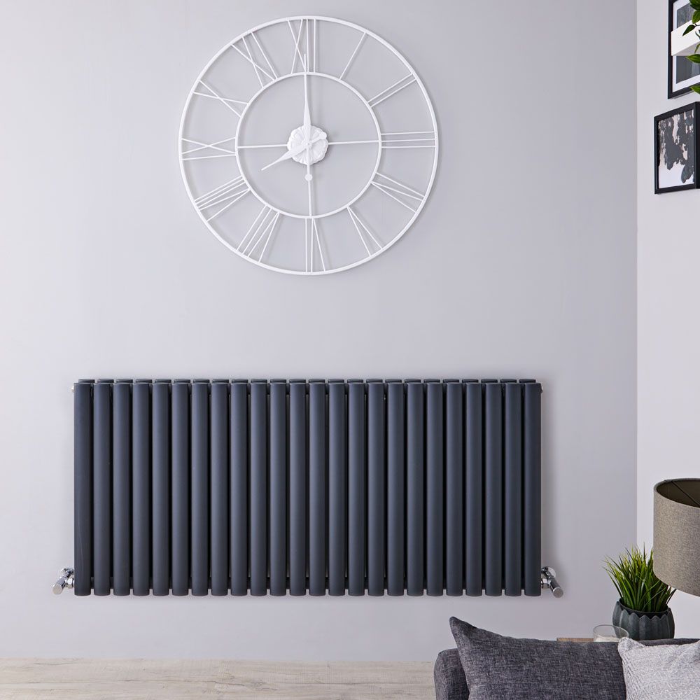 Design Heizkörper Horizontal (Doppellaging) 635mm x 1416mm | Anthrazit - Revive