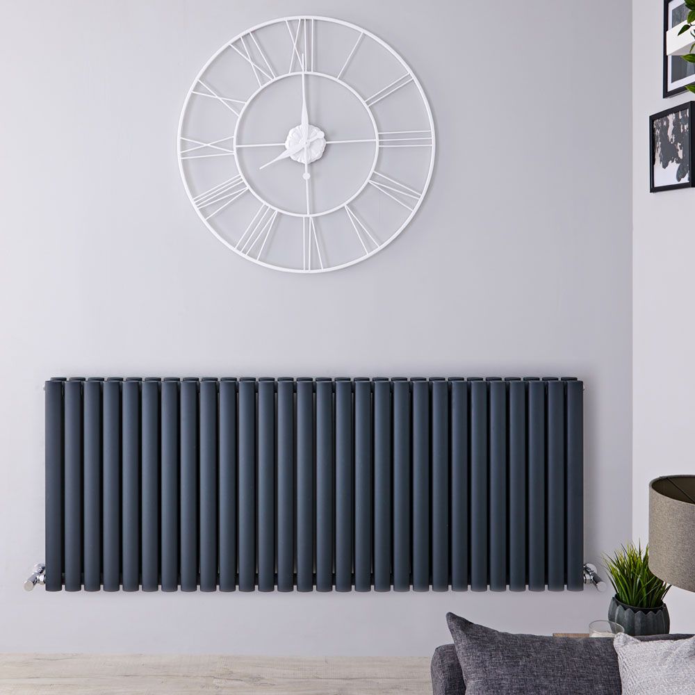 Design Heizkörper Horizontal (Doppellaging) 635mm x 1652mm | Anthrazit - Revive