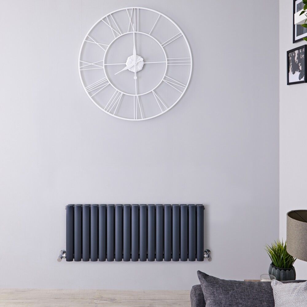 Design Heizkörper Horizontal (Doppellaging) 400mm x 1000mm | Anthrazit - Revive