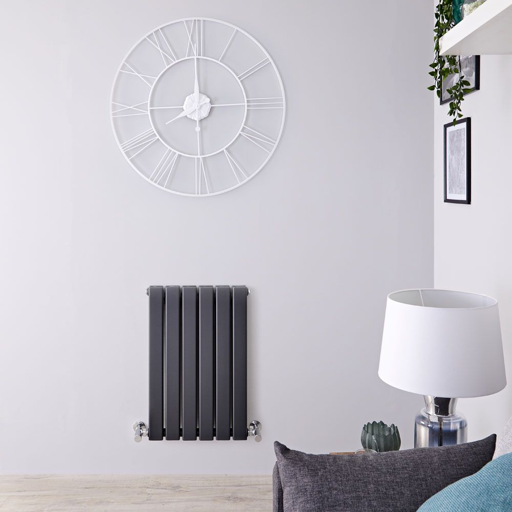 Design Heizkörper Horizontal (Doppellagig) 635mm x 420mm | Anthrazit - Delta