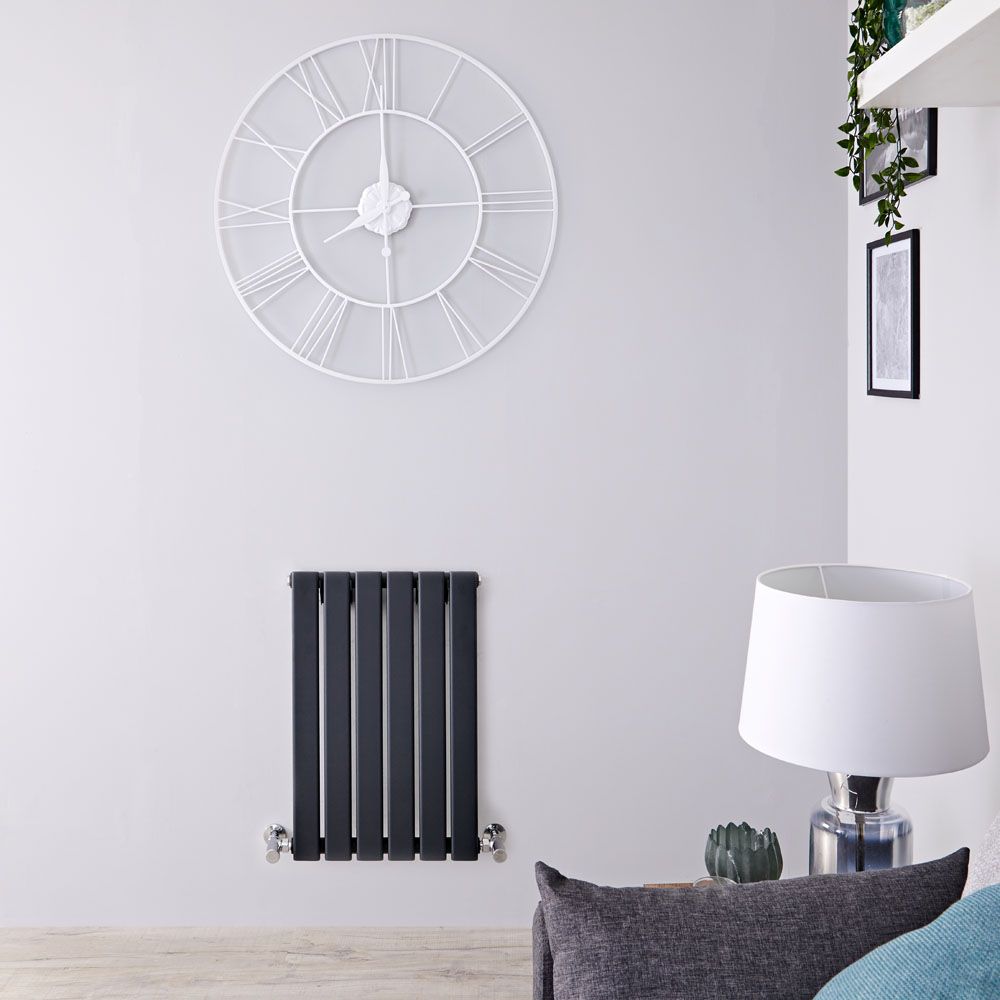 Design Heizkörper Horizontal (Einlagig) 635mm x 420mm | Anthrazit - Delta