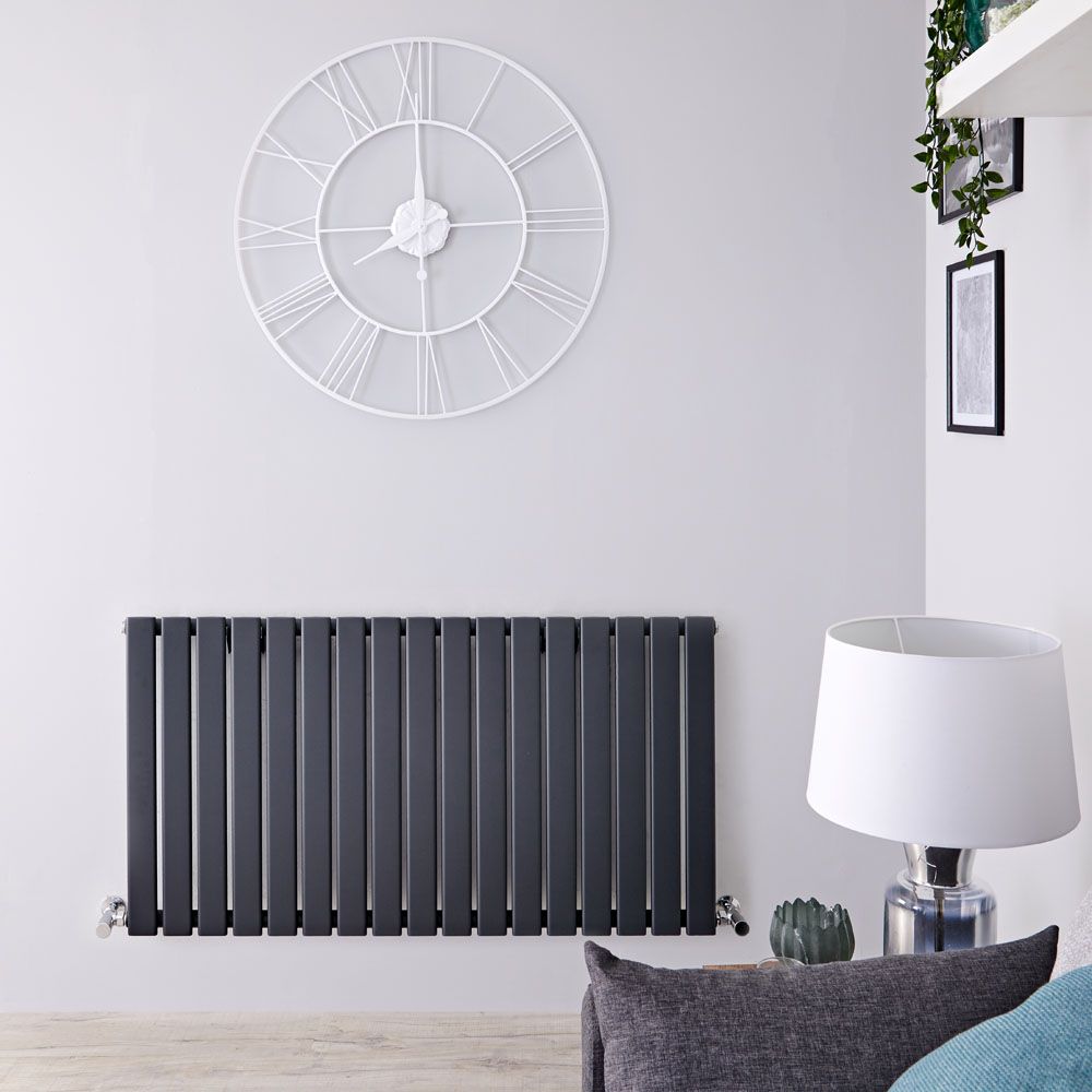 Design Heizkörper Horizontal (Einlagig) 635mm x 1190mm | Anthrazit - Delta