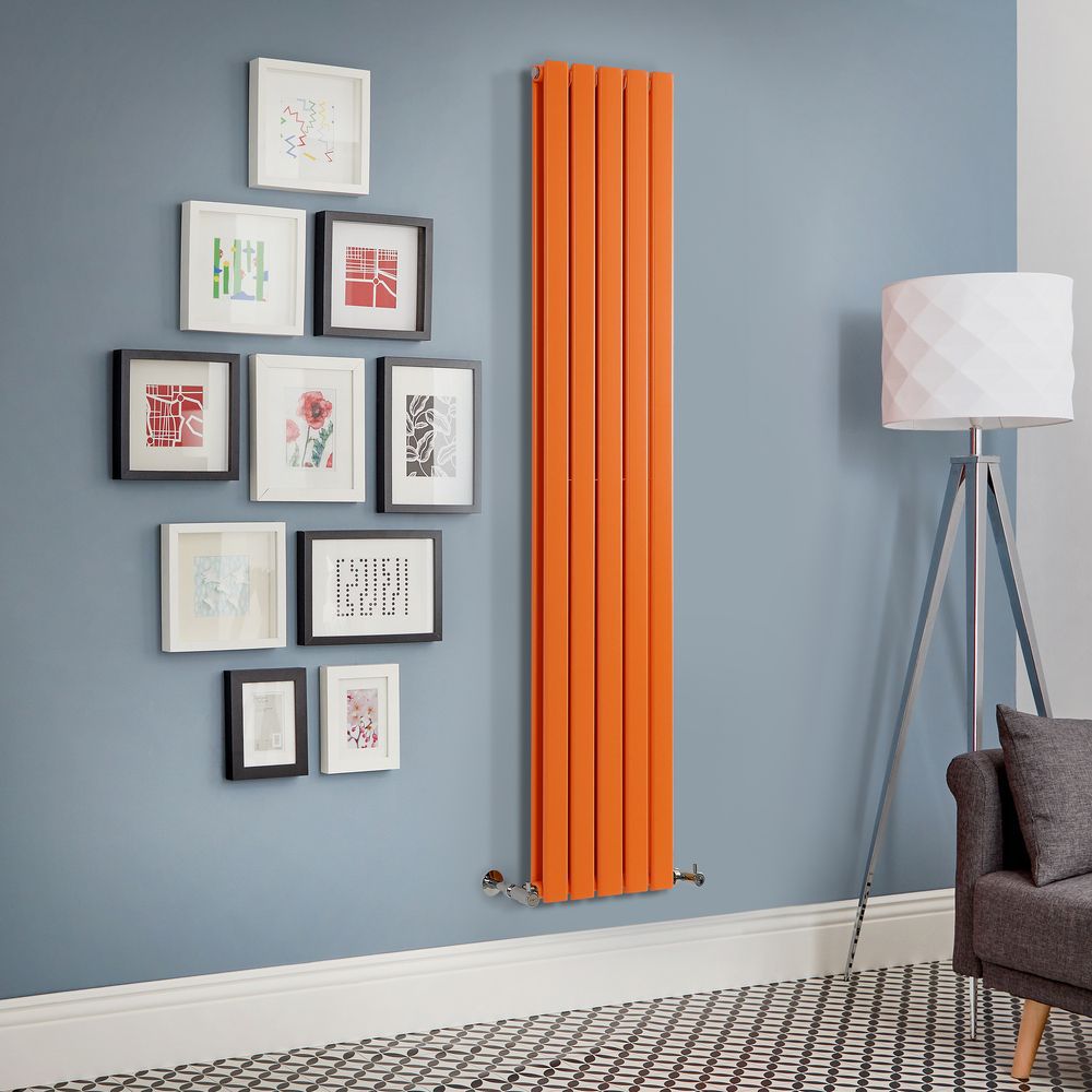 Design Heizkörper, H 1780mm, vertikal - Breite wählbar - Orange - Delta