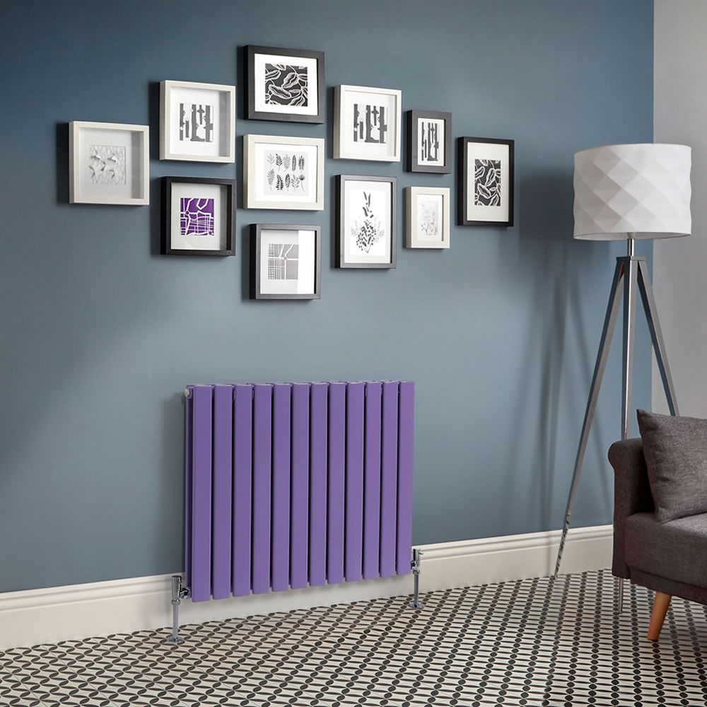 Design Heizkörper, H 635mm, horizontal - Breite wählbar - Lila - Delta