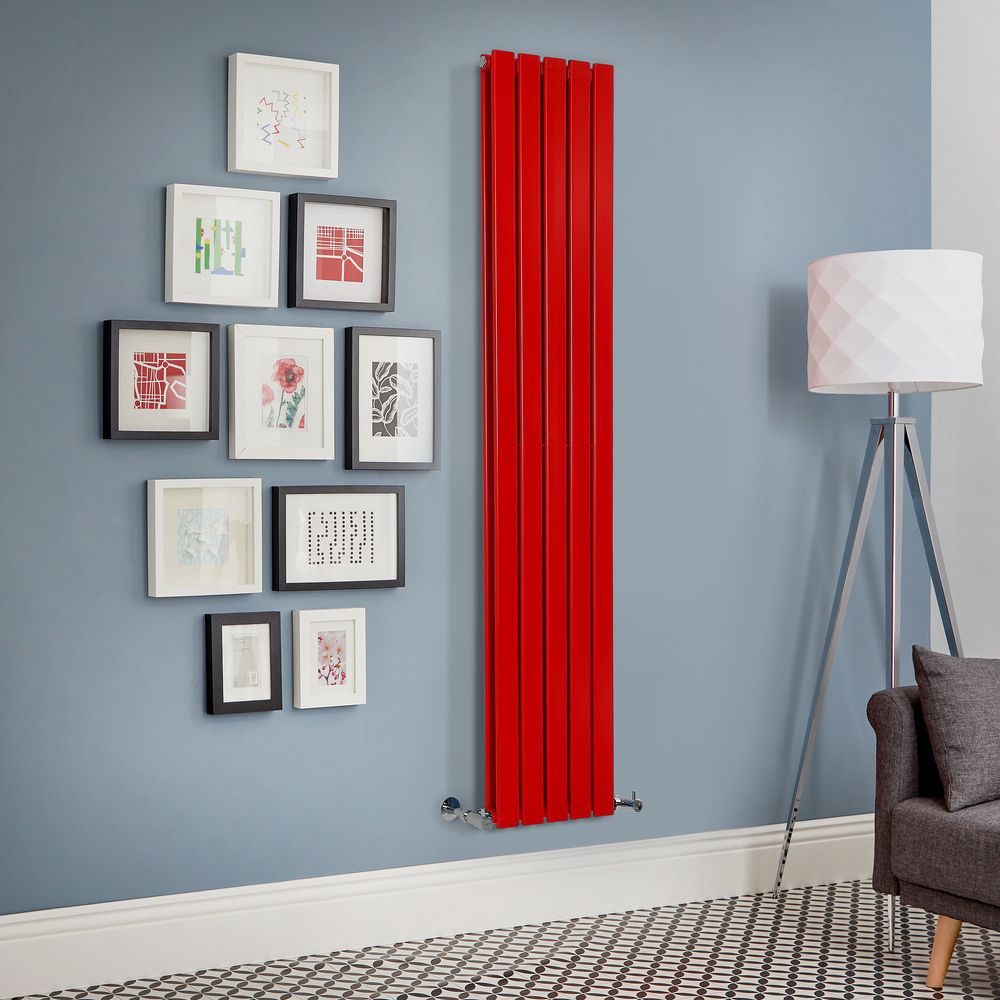 Design Heizkörper, H 1780mm, vertikal - Breite wählbar - Rot - Delta