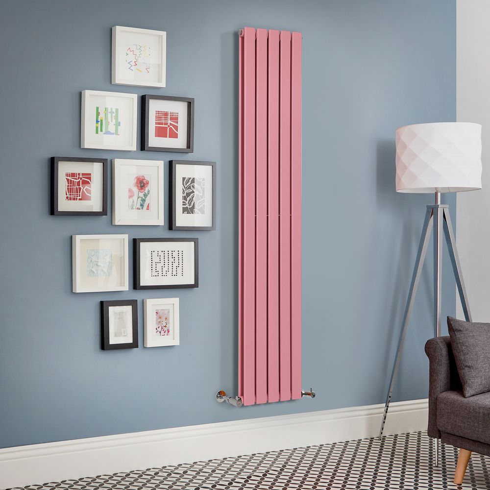 Design Heizkörper, H 1780mm, vertikal - Breite wählbar - Rosa - Delta