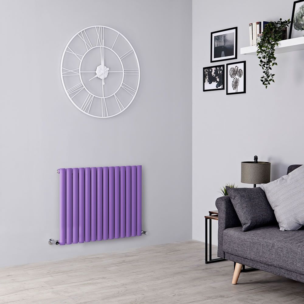 Design Heizkörper, horizontal (einlagig) - H 635mm, Breite wählbar - Lila - Revive