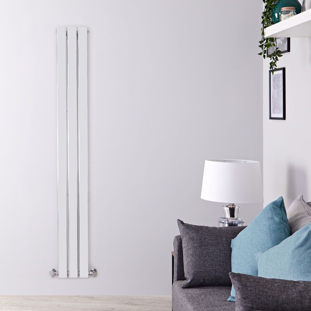 Design Heizkörper Vertikal Chrom 1600mm x 225mm 295W (einlagig) - Delta