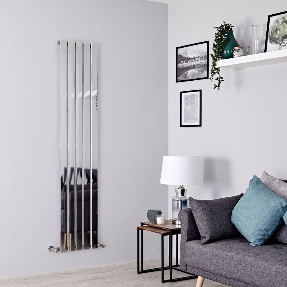 Design Heizkörper Vertikal (Einlagig) Größe wählbar | Chrom - Delta