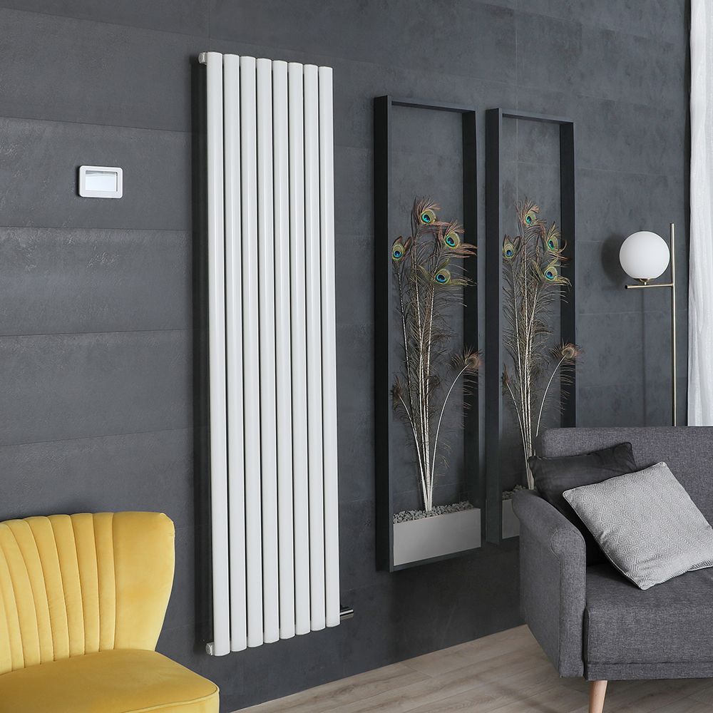Elektrischer Design Heizkörper, Aluminium, ohne Leitflüssigkeit - 1784mm x 472mm, WLAN-Thermostat wählbar - Weiß - Revive Ardus