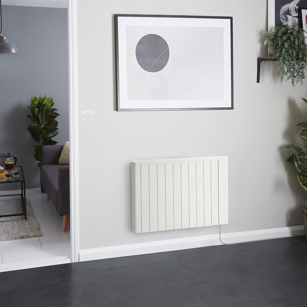 Elektrische Smart Konvektor-Wandheizung 2000W mit Stecker 533mm x 1013mm Weiß - Virtus
