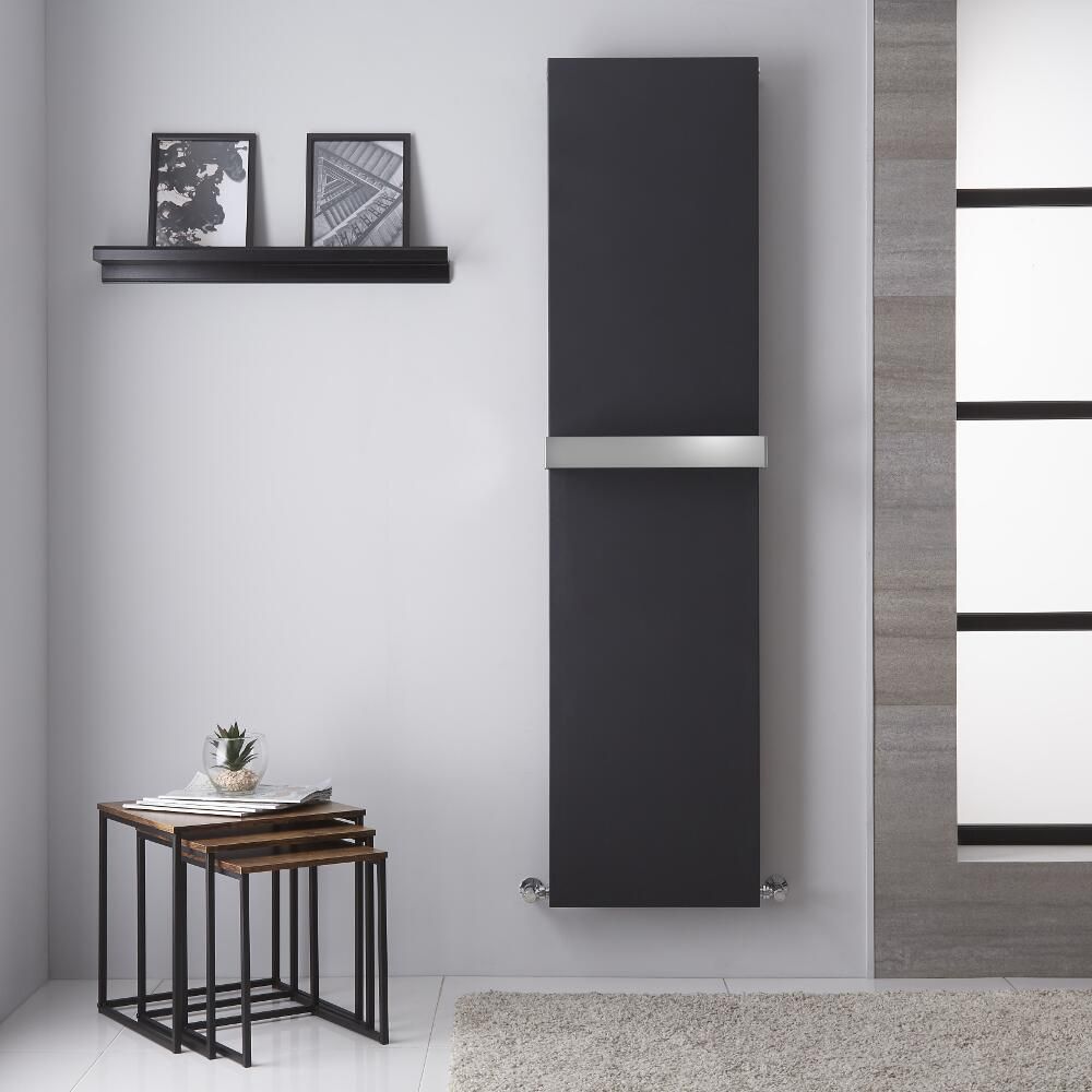 Design Heizkörper mit Handtuchstange, Mittel- und Standardanschluss - 1800mm x 450mm, 923W - Anthrazit – Trevi