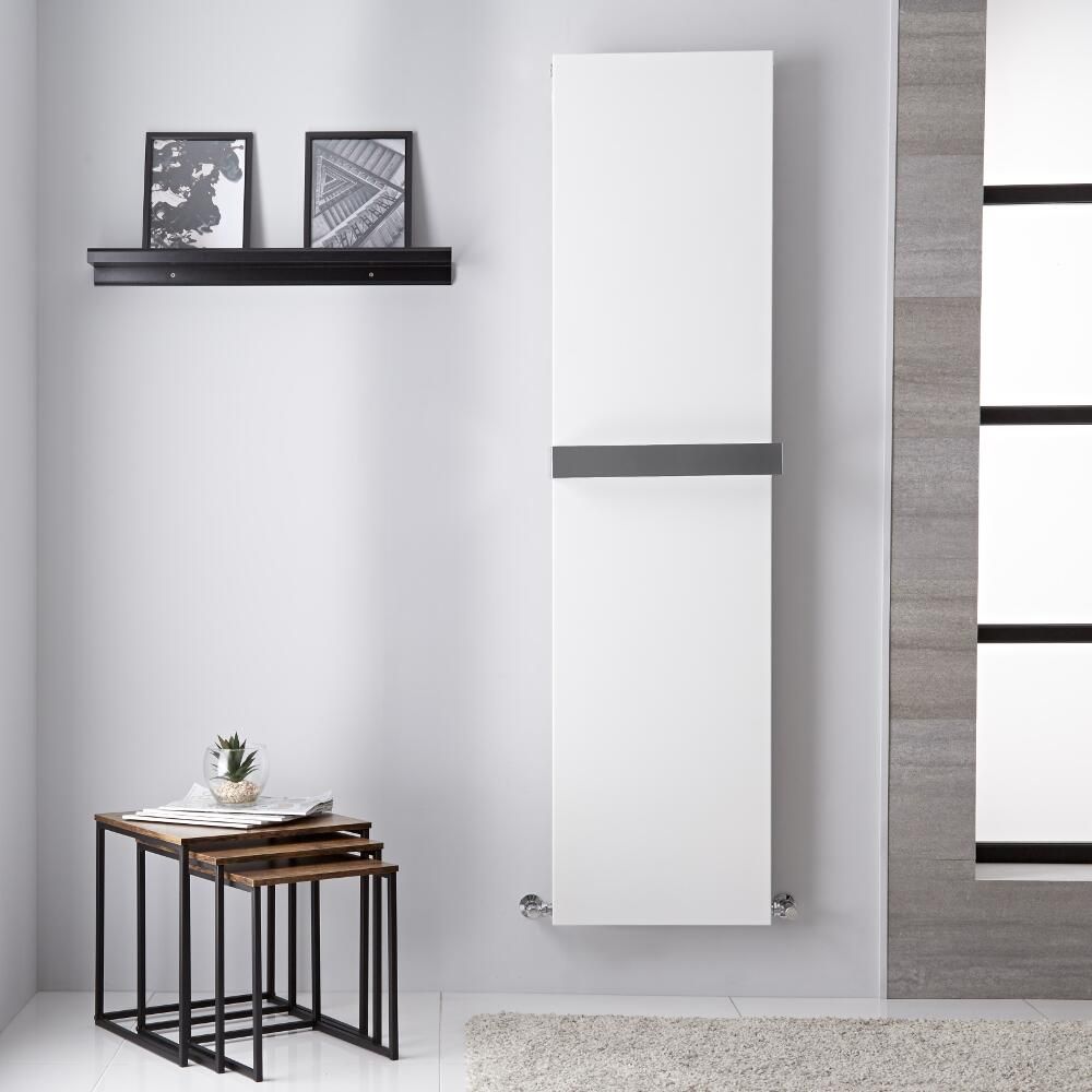 Design Heizkörper mit Handtuchstange, Mittel- und Standardanschluss - 1800mm x 450mm, 923W – Weiß – Trevi