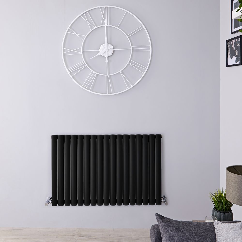 Design Heizkörper Horizontal (Einlaging) 635mm x 1000mm | Schwarz - Revive