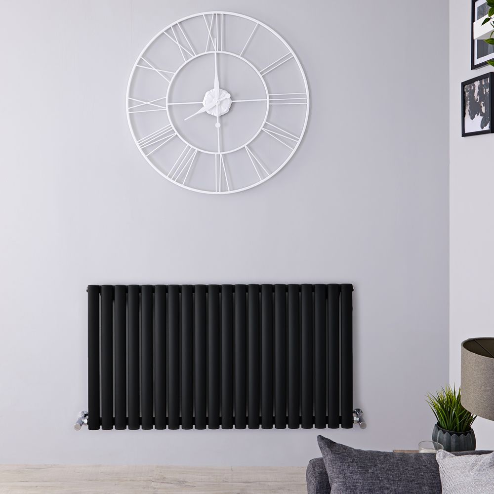 Design Heizkörper Horizontal (Einlaging) 635mm x 1180mm | Schwarz - Revive