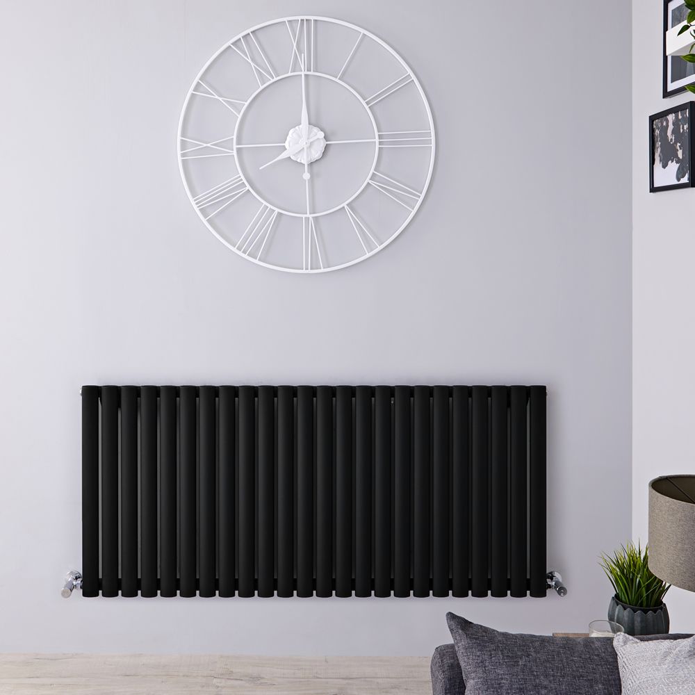 Design Heizkörper Horizontal (Einlaging) 635mm x 1416mm | Schwarz - Revive