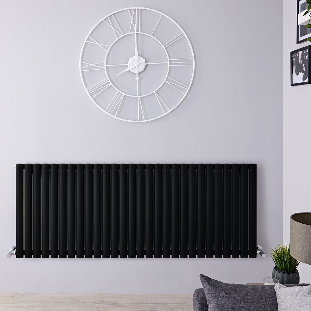 Design Heizkörper Horizontal (Einlaging) 635mm x 1652mm | Schwarz - Revive