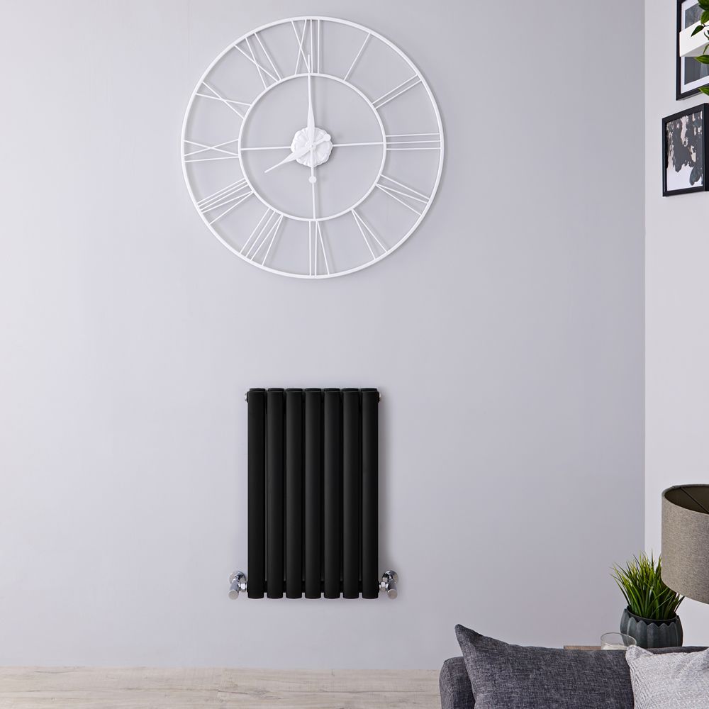 Design Heizkörper Horizontal (Doppellaging) 635mm x 413mm | Schwarz - Revive