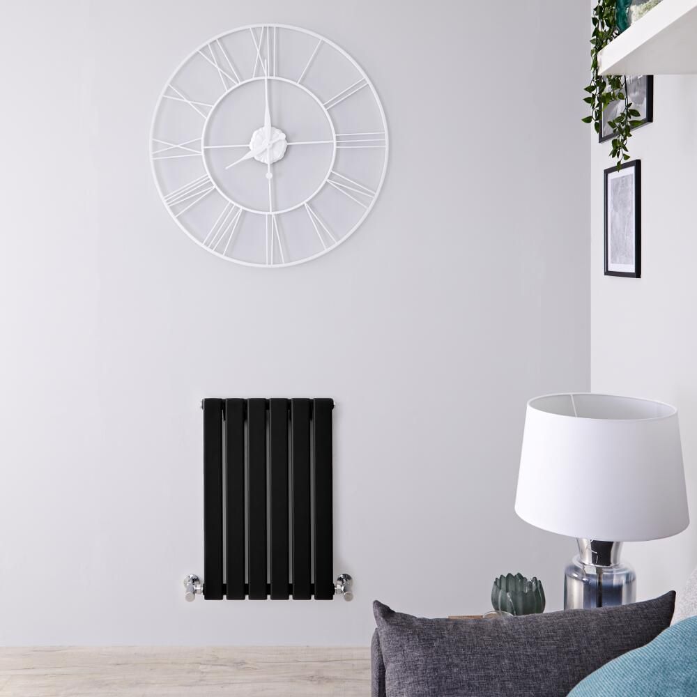 Design Heizkörper Horizontal (Einlagig) 635mm x 420mm | Schwarz - Delta