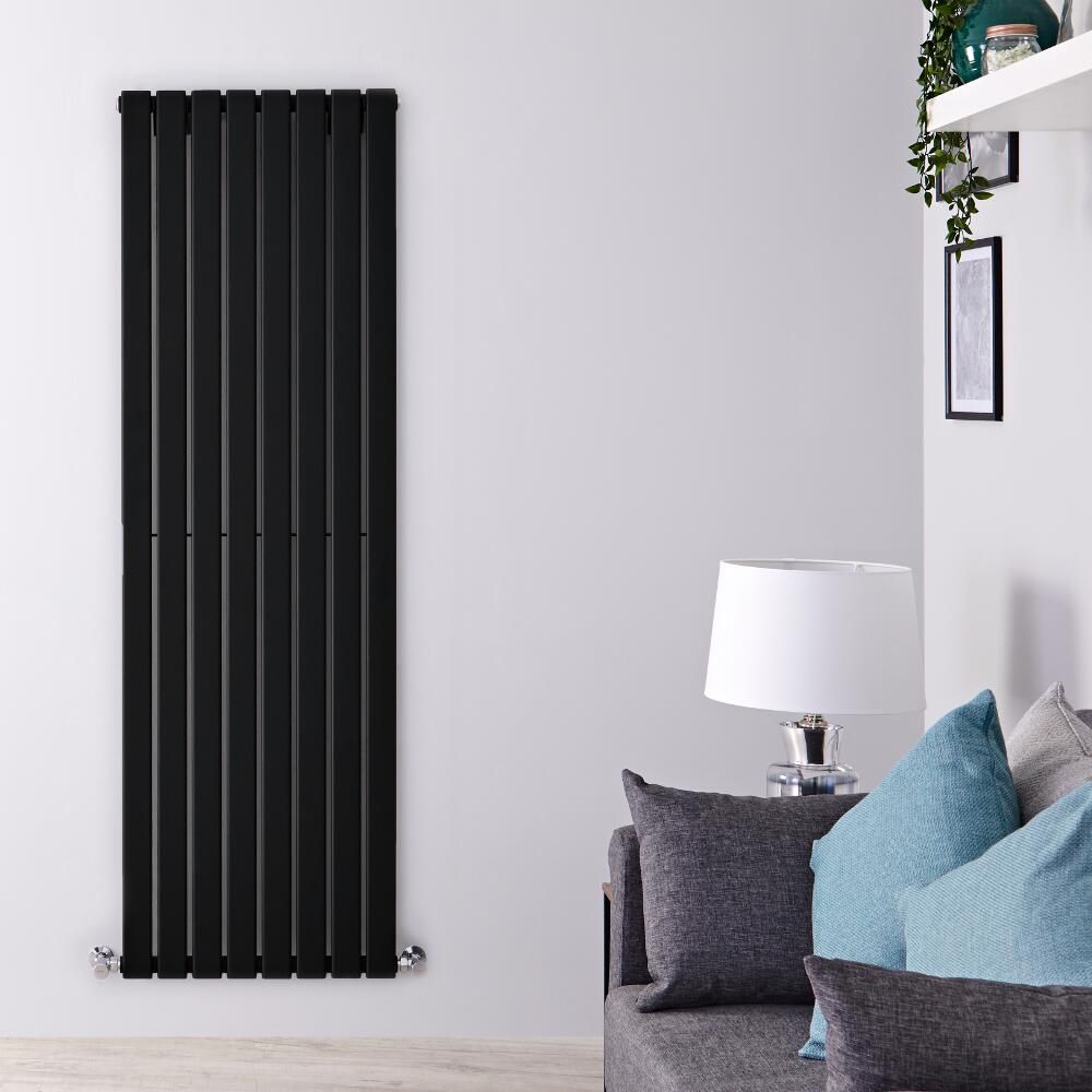 Design Heizkörper Vertikal (einlagig) 1600mm x 560mm - Schwarz - Delta