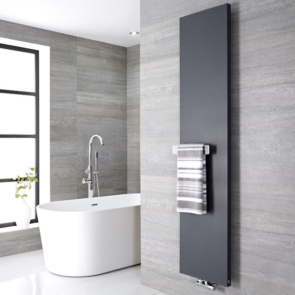 Design Heizkörper 1800mm x 400mm 842W mit 320mm Handtuchstange - Anthrazit - Rubi