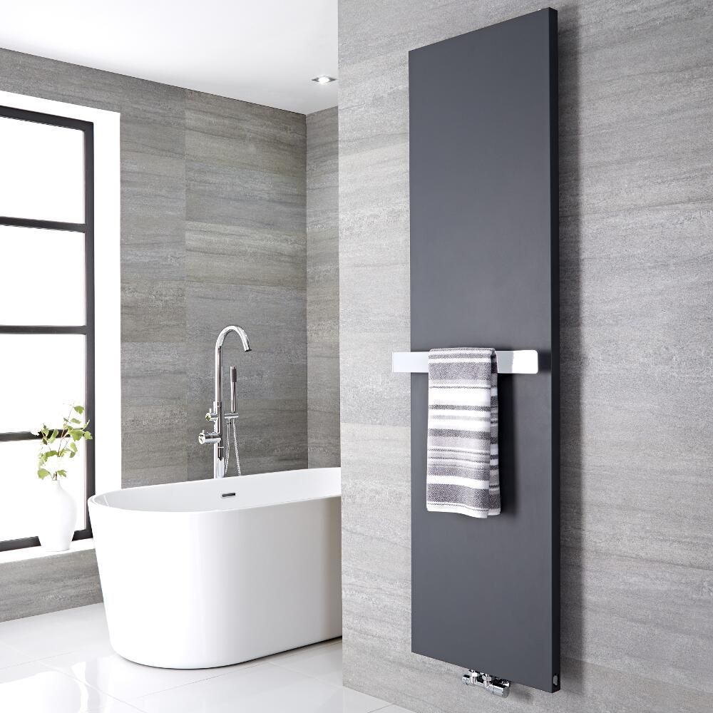 Design Heizkörper 1800mm x 600mm 1404W mit 520mm Handtuchstange - Anthrazit - Rubi