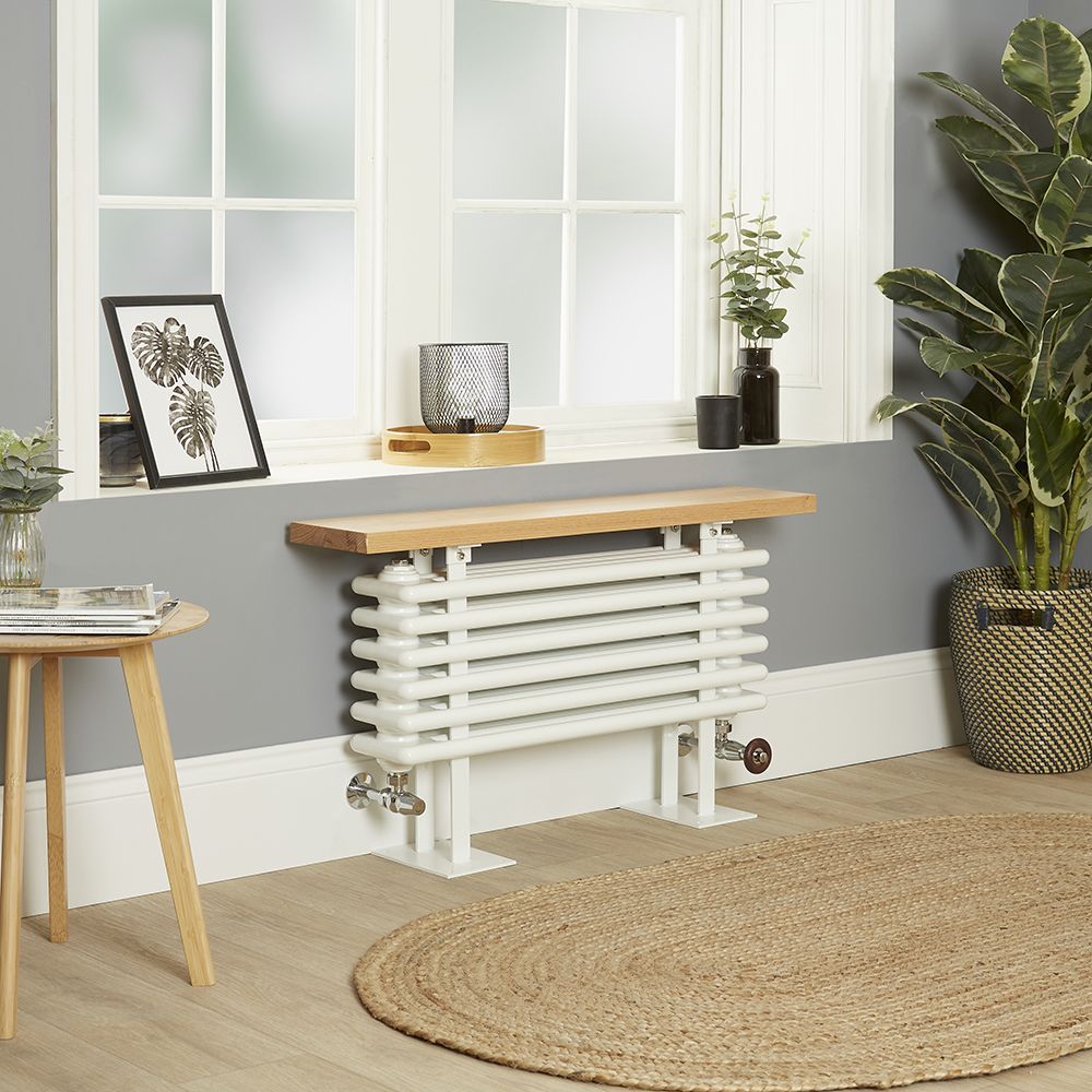 Gliederheizkörper mit Sitzbank, horizontal – Weiß – Größe wählbar – Regent Bench