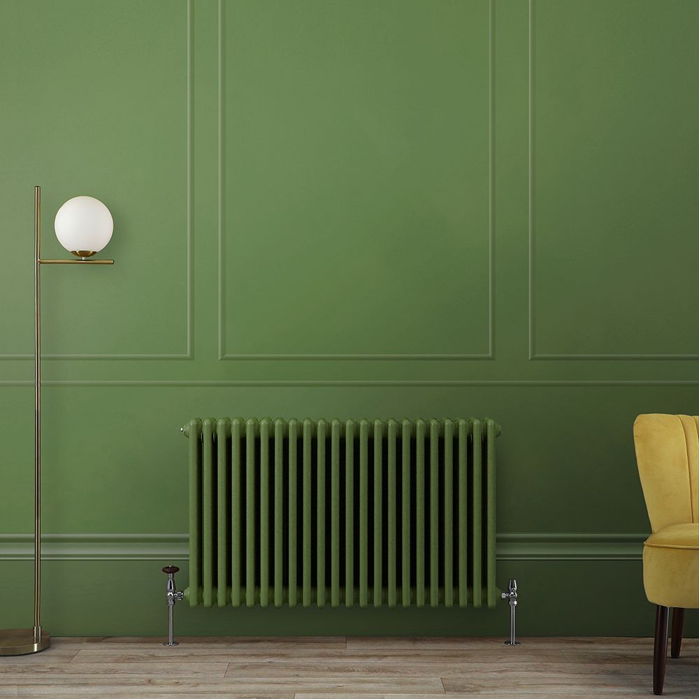 Gliederheizkörper (3-Säulen), horizontal - Größe & Grünton wählbar – Regent