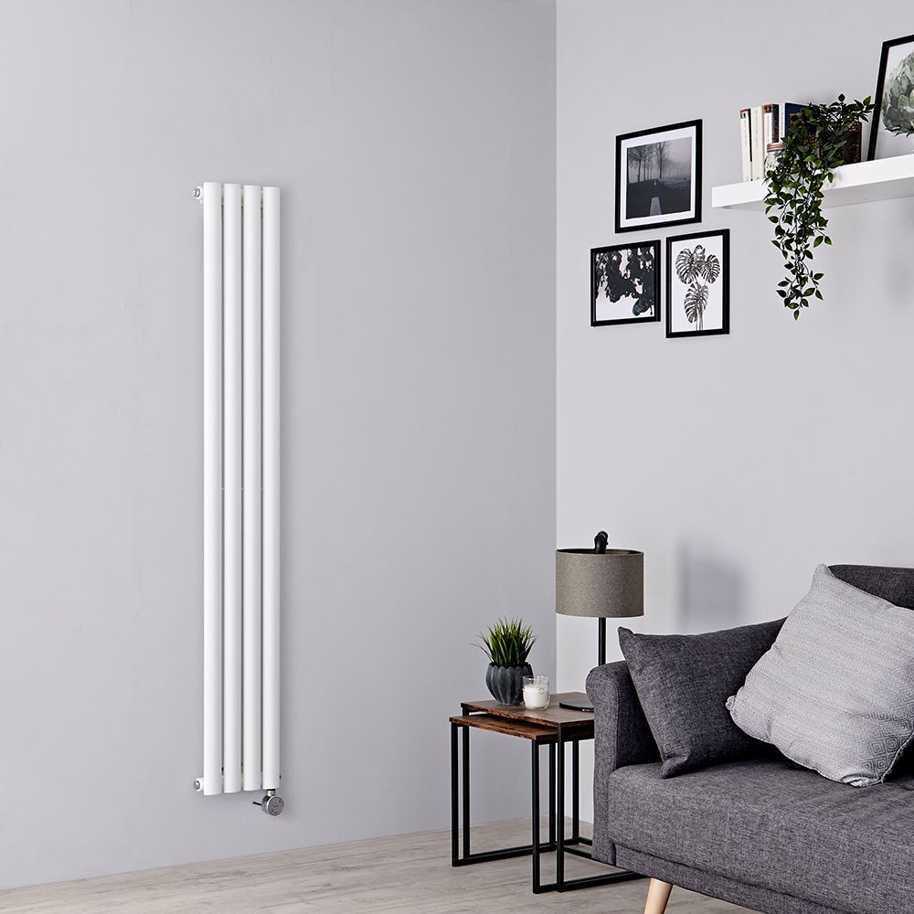 Elektrischer Design Heizkörper Vertikal (Einlagig) 1600mm x 236mm "mit WLAN-Heizelement zur Festverdrahtung" Weiß - Revive - ECOSO by Hudson Reed
