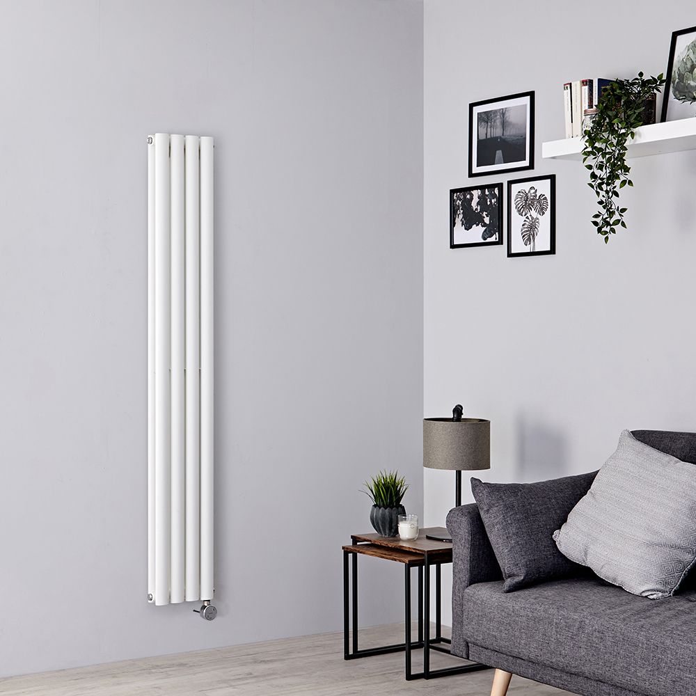 Elektrischer Design Heizkörper Vertikal (Doppellagig) 1600mm x 236mm "mit WLAN-Heizelement zur Festverdrahtung" Weiß - Revive - ECOSO by Hudson Reed
