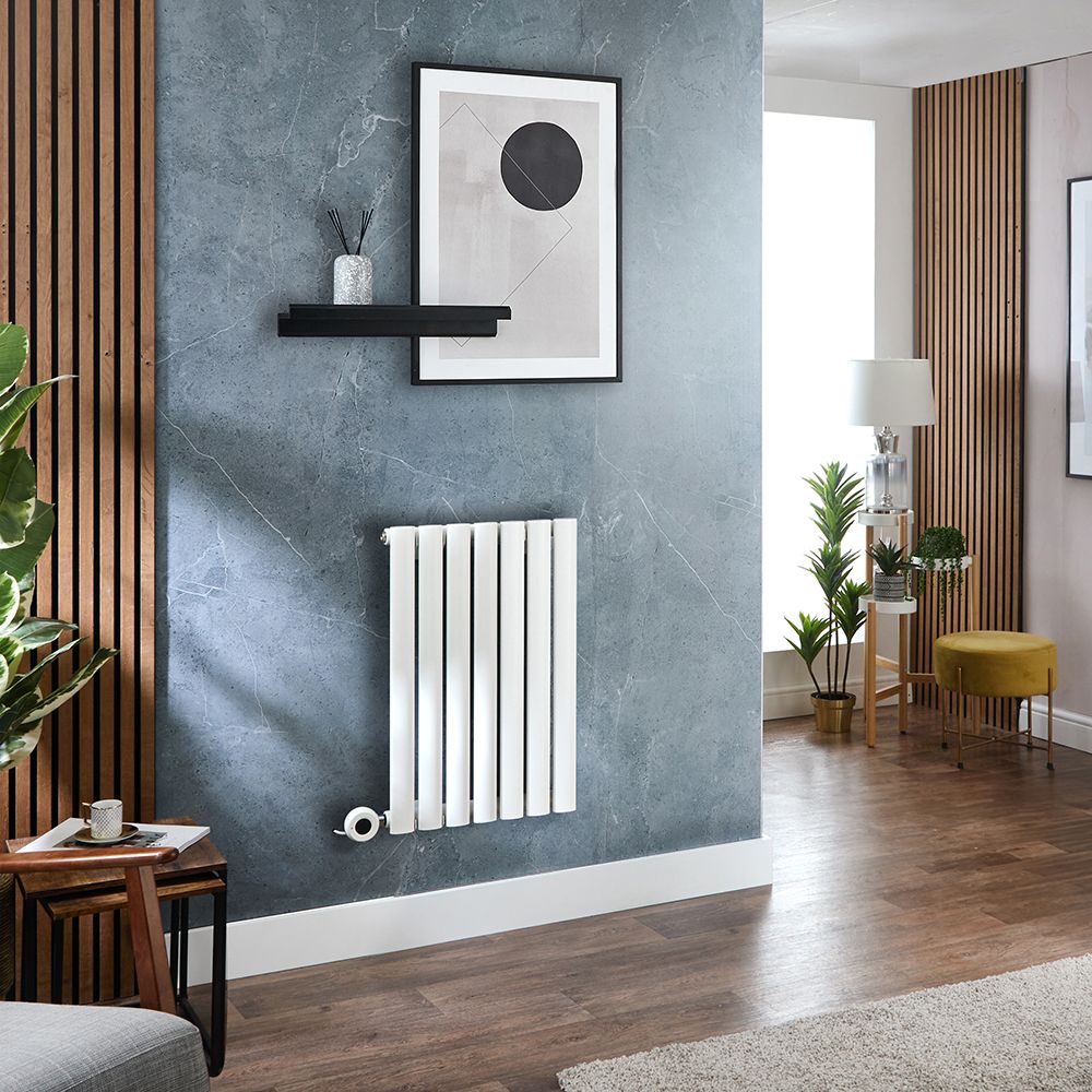 Elektrischer Design-Heizkörper Horizontal (Einlagig) 635mm x 413mm "mit WLAN-Heizelement zur Festverdrahtung" Weiß - Revive - ECOSO by Hudson Reed