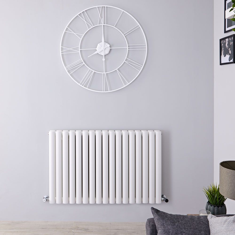 Design Heizkörper Horizontal (Doppellaging) 635mm x 1000mm | Weiß - Revive