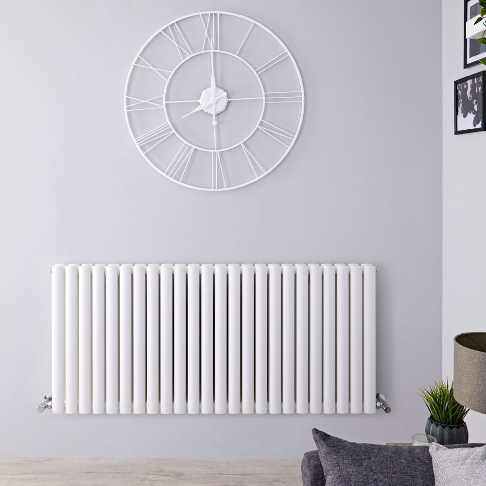 Design Heizkörper Horizontal (Doppellaging) 635mm x 1416mm | Weiß - Revive