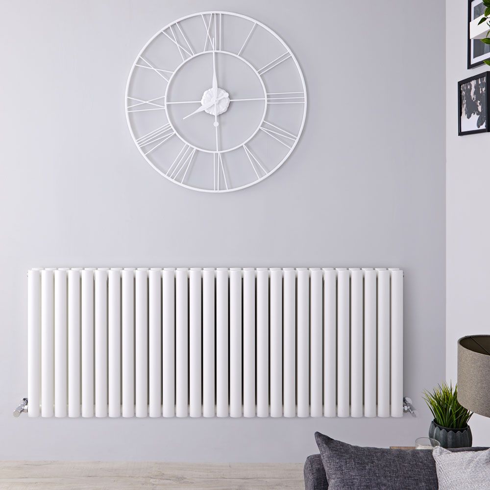Design Heizkörper Horizontal (Doppellaging) 635mm x 1652mm | Weiß - Revive