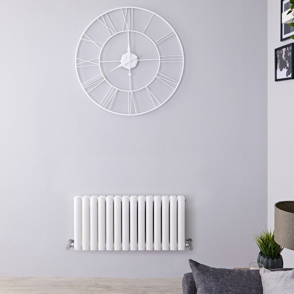 Design Heizkörper Horizontal (Doppellaging) 400mm x 826mm | Weiß - Revive