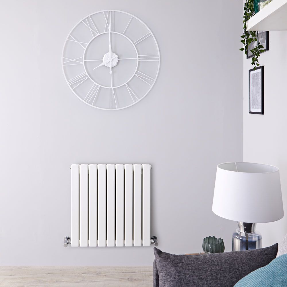 Design Heizkörper Horizontal (Doppellagig) 635mm x 630mm | Weiß - Delta