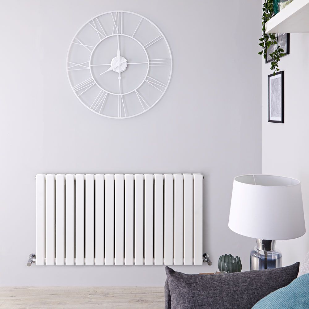 Design Heizkörper Horizontal (Doppellagig) 635mm x 1190mm | Weiß - Delta