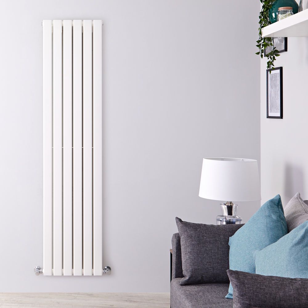 Design Heizkörper Vertikal (Doppellagig) 1600mm x 420mm | Weiß - Delta
