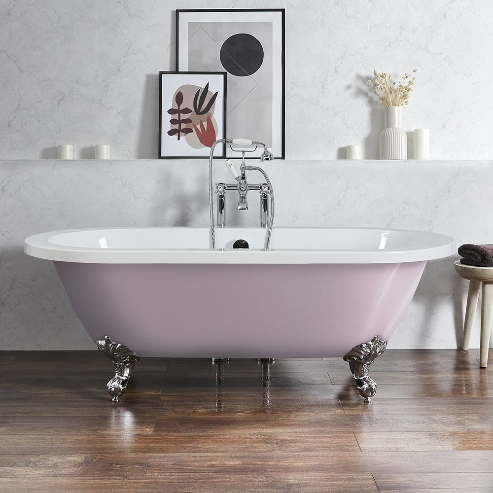 Freistehende Badewanne mit Mittelablauf, 1780mm x 825mm | Farbanstich und Farbe der Füße wählbar – Oxford