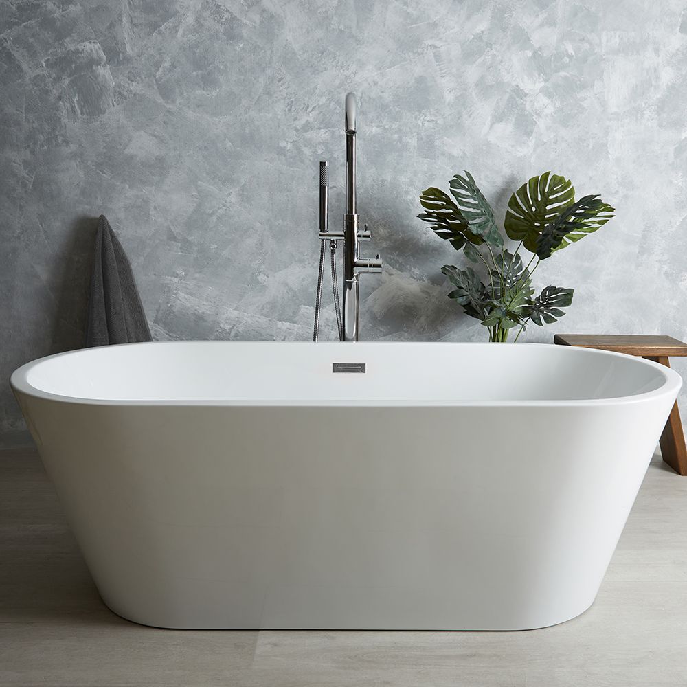 Freistehende Badewanne (oval) mit zwei Rückenschrägen, 1700mm x 750mm, Mittelablauf - Covelly