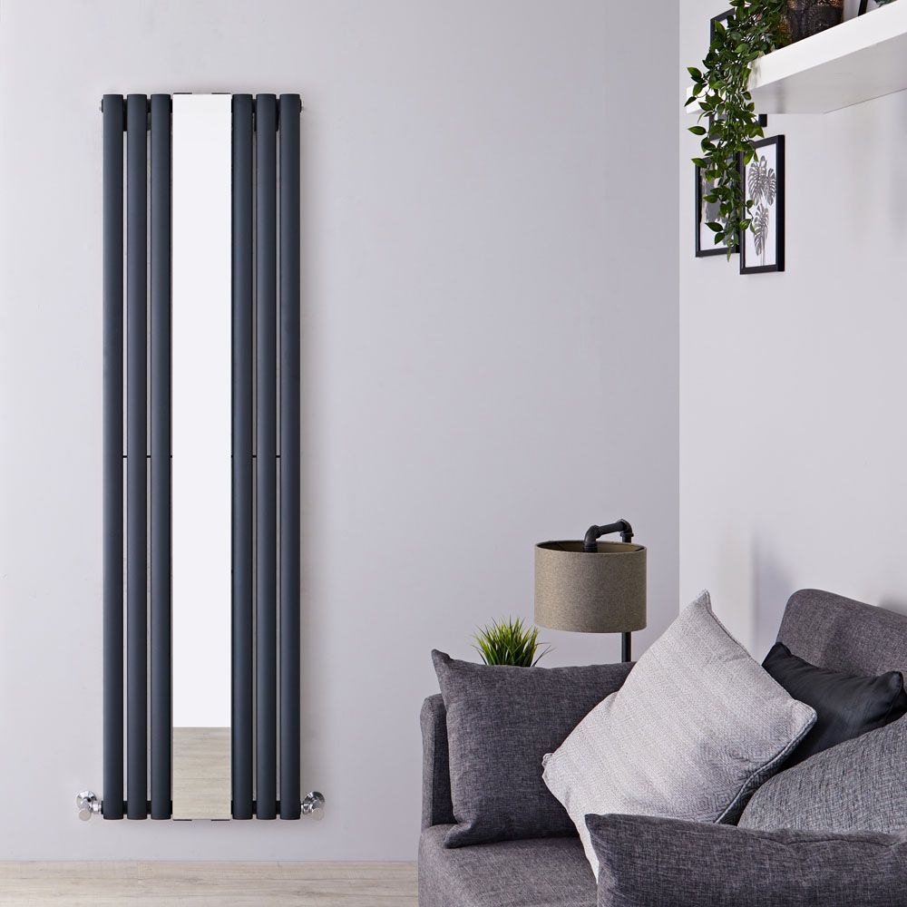 Design Heizkörper Vertikal Anthrazit 1800mm x 499mm 1030W (einlagig) - Revive