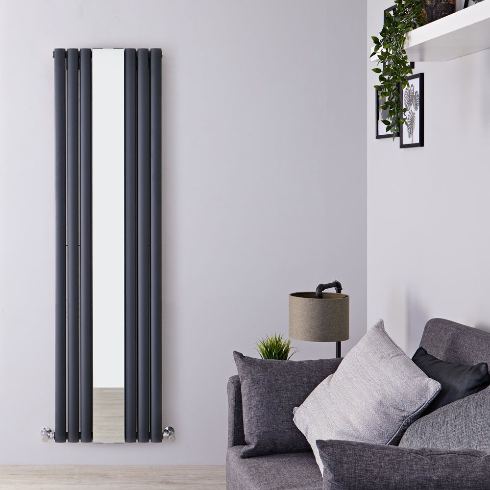 Design Heizkörper Vertikal Anthrazit 1800mm x 499mm 1613W (doppellagig) - Revive