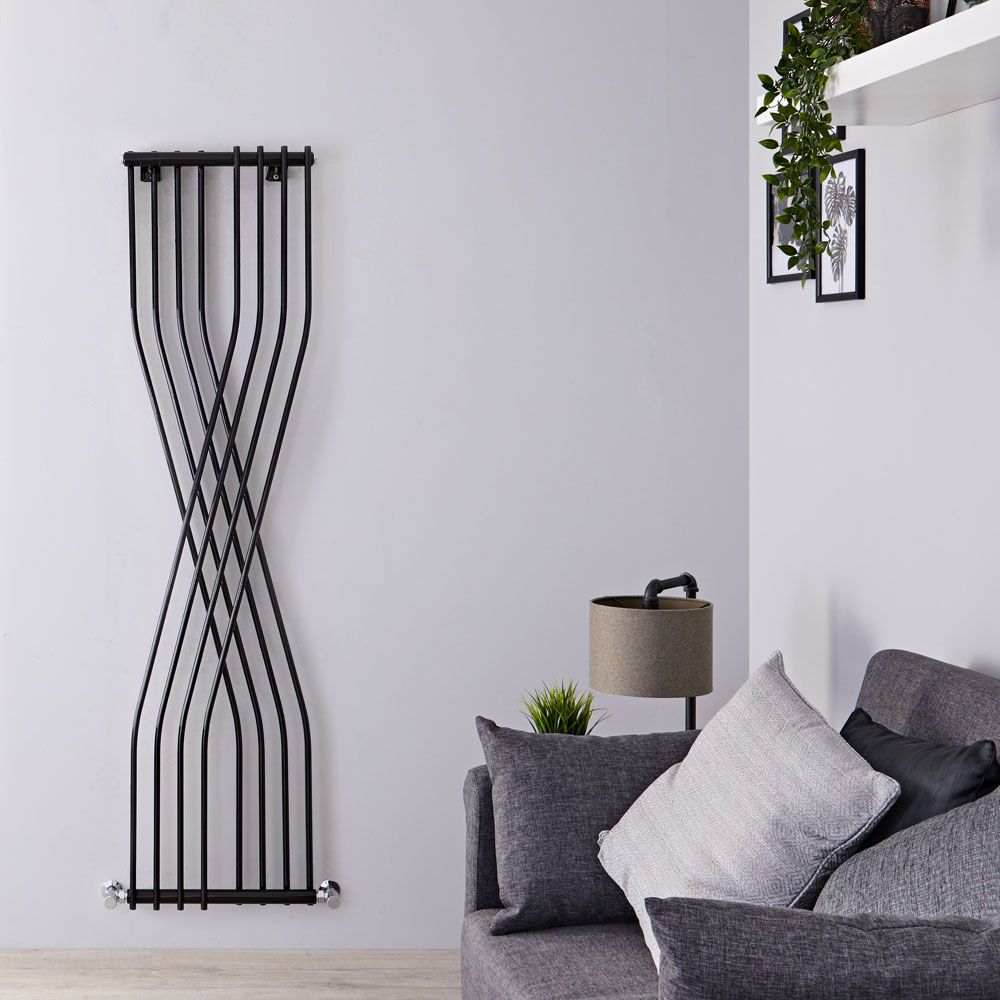 Design Heizkörper (einlagig), vertikal - 1775mm x 450mm, 925W – Schwarz - Xcite