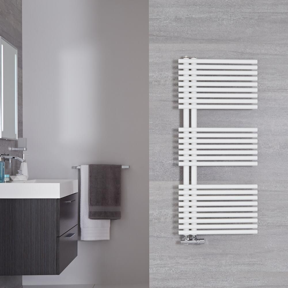 Design Badheizkörper Mineralweiß 1120mm x 500mm 734W – Iseo